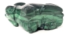 Stunning Vintage MALACHITE Carved Stone Dog Figure - 2" Tall - 6
