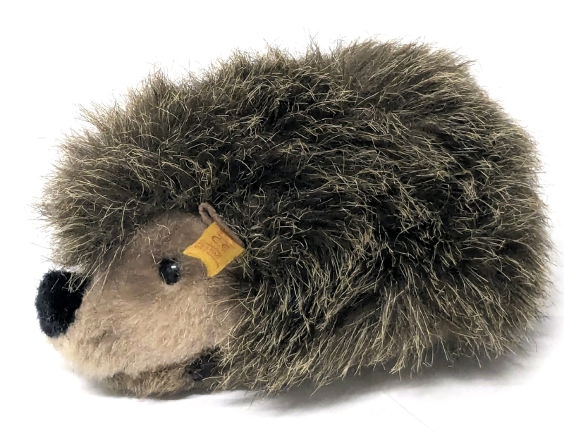 Absolutely Adorable Vintage STEIFF Germany Mini Hedgehog Plush with Ear Button & Cloth Tag - 6" Long