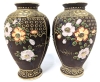 Gorgeous Pair Vintage Mini Satsuma-Style Vases Made in Japan Intricate Textured Detailing - 5" Tall ea - 3