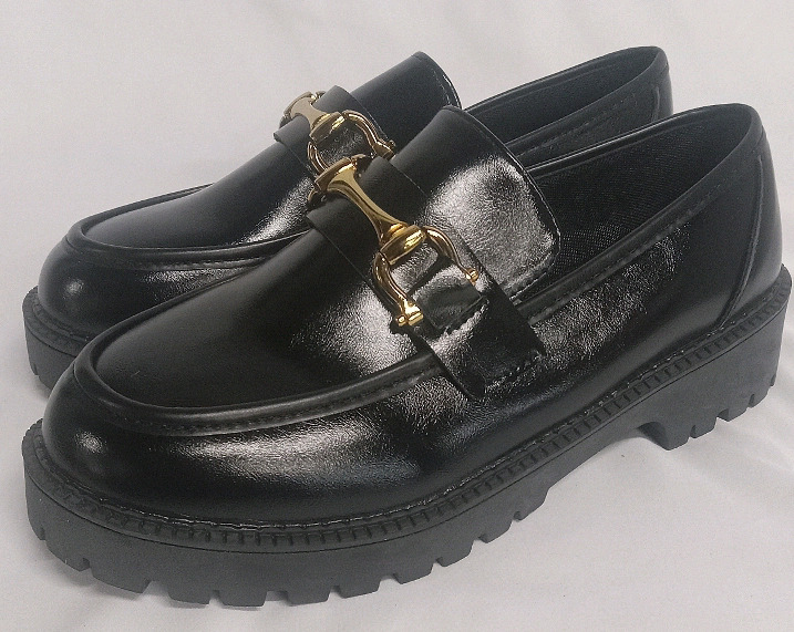 New | Women's Size 36 | Faux Leather Loafers w/ Buckle Design