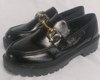 New | Women's Size 36 | Faux Leather Loafers w/ Buckle Design