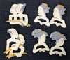 8 Vintage 1986 TWO'S COMPANY Japanese Ukiyo-e Style Geisha & Samurai Figural Napkin Rings - Designed by Judith Eloise Hooper - 4.75" Long ea
