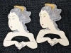 8 Vintage 1986 TWO'S COMPANY Japanese Ukiyo-e Style Geisha & Samurai Figural Napkin Rings - Designed by Judith Eloise Hooper - 4.75" Long ea - 3
