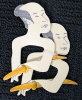 8 Vintage 1986 TWO'S COMPANY Japanese Ukiyo-e Style Geisha & Samurai Figural Napkin Rings - Designed by Judith Eloise Hooper - 4.75" Long ea - 5