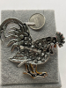 Elegant Rooster Brooch Rhinestones Approximately 1.9 x 2.5 Inch - 4