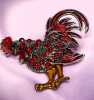 Elegant Rooster Brooch Rhinestones Approximately 1.9 x 2.5 Inch - 5
