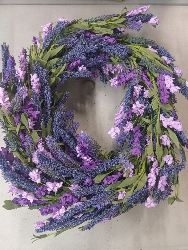 New | 21"x16" Beautiful Purple Flower Themed Wreath