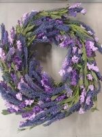 New | 21"x16" Beautiful Purple Flower Themed Wreath