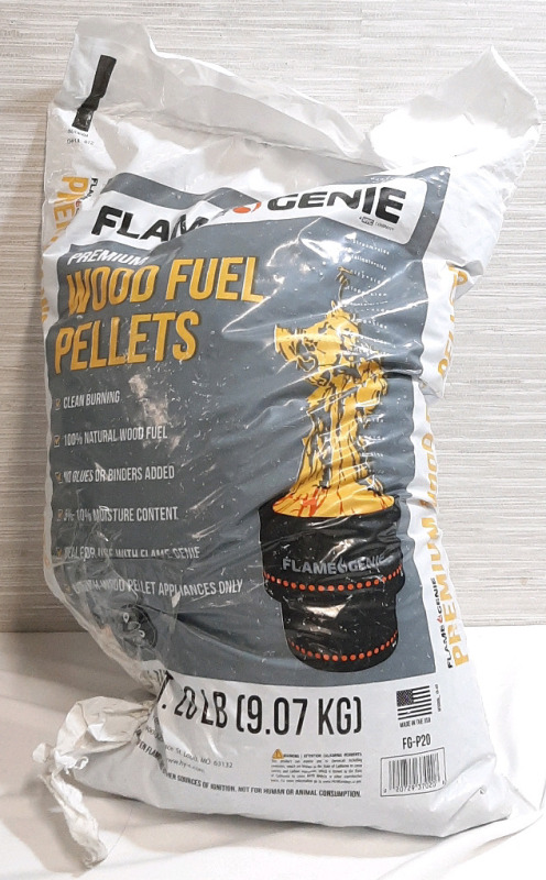 New Bag of Flame Genie Premium Wood Fuel Pellets, 20lbs