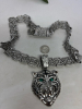 Domineering Green Eyed Tiger Head Shaped Pendant Paired With A 20 Inch Rhinestone Cuban Necklace - 6