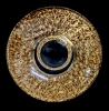 Stunning Signed ORREFORS Sweden Crystal Discus Optical Effect Gold Votive Candle Holder Designed by Lars Hellsten - 5.25" Across