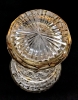 Vintage Bohemian Etched Grape Vines Cross Cut Amber Flash Glass Vase - 6.5" Tall - 4