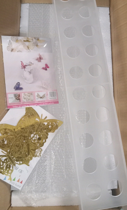 6 New | Lovely Center Piece Plant Holders | Each Has 24 Holes for Flowers | Comes w/ 2 Packs of 3D Butterfly Decorations