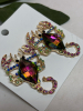 Scorpion Shiny Colourful Watermelon Stud Earrings Rhinestone Inlaid Approximately 1.85 x 1.8 Inch - 5