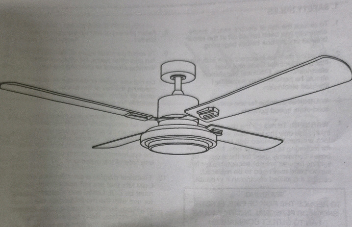 AS New Ceiling Fan with Light - Brushed Nickel Model CFN-1051-NI