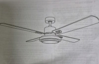 AS New Ceiling Fan with Light - Brushed Nickel Model CFN-1051-NI