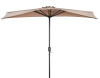 New - 9ft Half Side Patio Umbrella w/Crank for Garden and Terrace, 5 Sturdy Ribs , Tan
