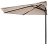 New - 9ft Half Side Patio Umbrella w/Crank for Garden and Terrace, 5 Sturdy Ribs , Tan - 2