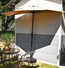 New - 9ft Half Side Patio Umbrella w/Crank for Garden and Terrace, 5 Sturdy Ribs , Tan - 3