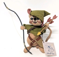 Vintage 1990 ANNALEE DOLLS 7" Robin Hood Mouse #2008 Complete w/ Bow Arrows & Sack