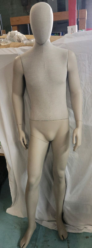 6ft Male Store Mannequin w/Movable Arms , Hands & Head . Not Free Standing , Will Need Base . Minor Wear from Store Display Use .