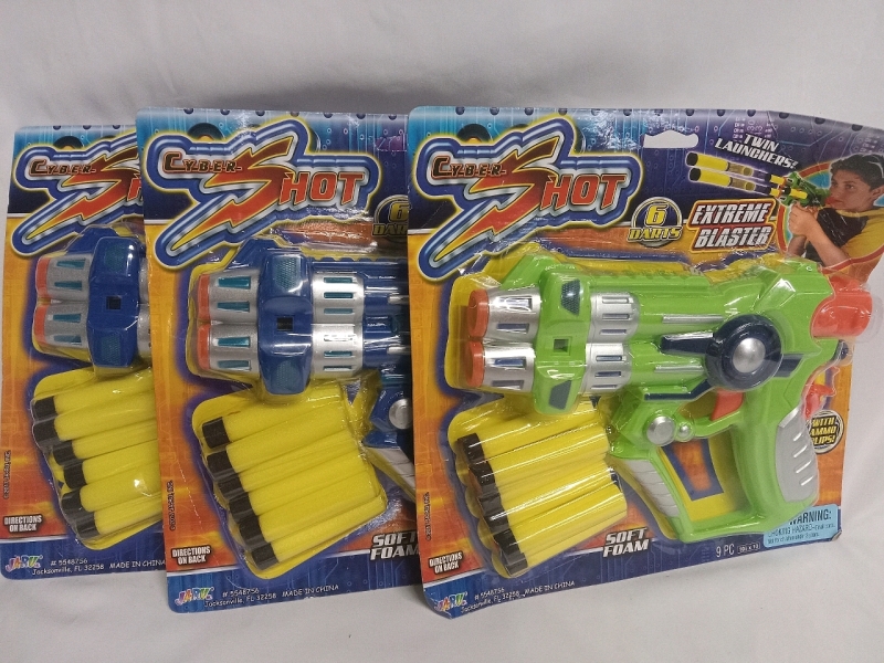 3 New | Cyber Shot Twin Launcher Toys | 6 Darts Ea.