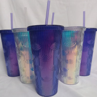 6 New | 8" Iridescent Tumblers w/ Straw