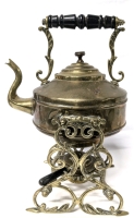 Vintage Brass Spirit Kettle with Stand & Burner - 12.5" Tall