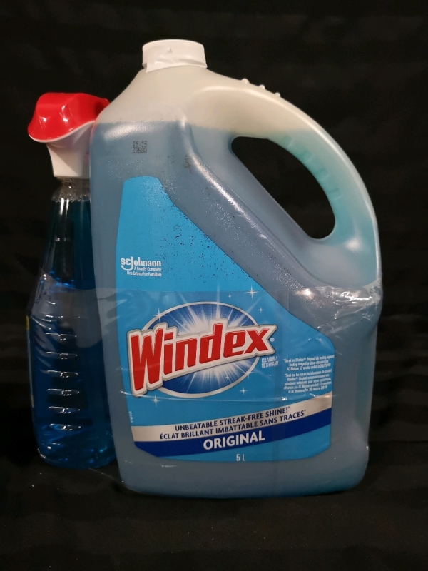 New 5L Windex Refill + Spray Bottle 950 mL Shreak-Free Shine