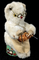 Vintage Japan Wind Up Mechanical Knitting Kitten Toy -5.75" Tall - Working!