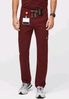 New Size Large Men's FIGS Cairo Cargo Scrub Pants : Burgundy | Retails $68