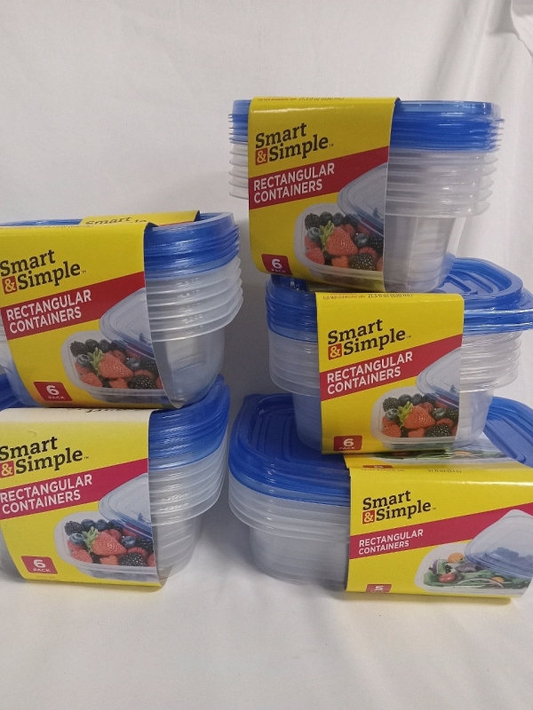 5 New Packs of Containers | 4 Packs of 6 and 1 pack of 5 | Largest is 1.1L