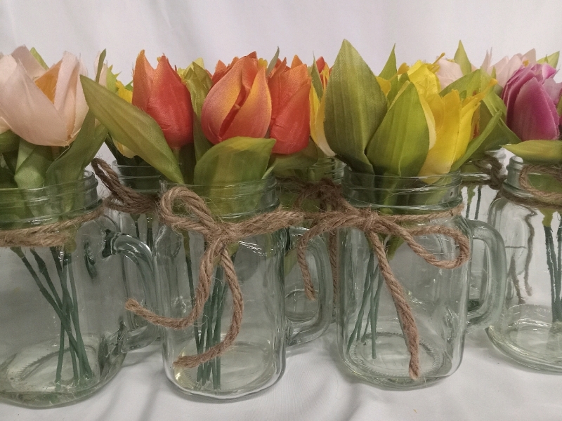 7 New | Gorgeous Faux Flowers in Jars | Perfect For Events/Showers!