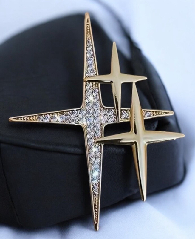 Rhinestone Triple Cross Brooch Elegant Sparkling Crystals <br/>Approximately 1.8 x 1.4 Inch