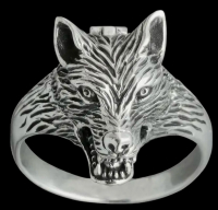 Unique Retro Wolf Head Design Poison Ring Intricate Details Size 10