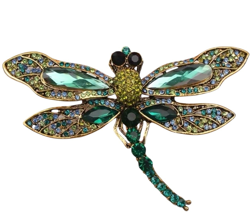 Large Crystal Dragonfly Brooch Exquisite Delicate Details Sparkling Crystal Approximately 4 x 2.25 Inch