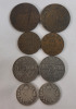 1916 - 1933 Canadian King George V Coin Lot . 1916 & 1919 Silver Dimes - 1922 & 1924 Nickels - 1916 & 1918 Large Pennies - 1932 & 1933 Small Pennies