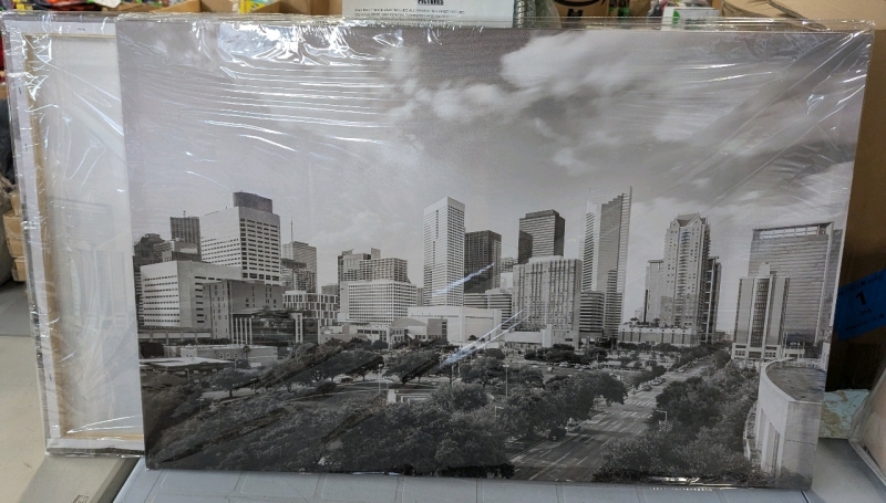 2 New Cityscape Prints On Canvas. 35" by 24"