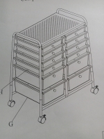 New | Simple Houseware Rolling Storage Cart & Organizer w/ 12 Plastic Drawers