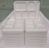43 New 6-Slot Melamine Ware Dinner Trays , White . Trays measure 14"&times;10"