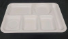 43 New 6-Slot Melamine Ware Dinner Trays , White . Trays measure 14"&times;10" - 2