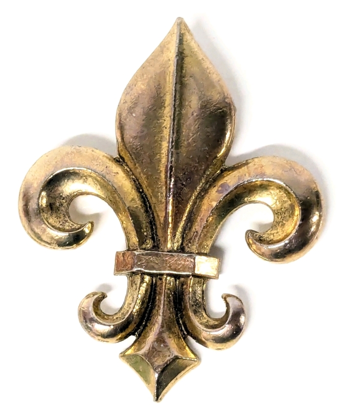 Vintage Signed Express Fleur de Lis Brooch - 225" x 2.75"