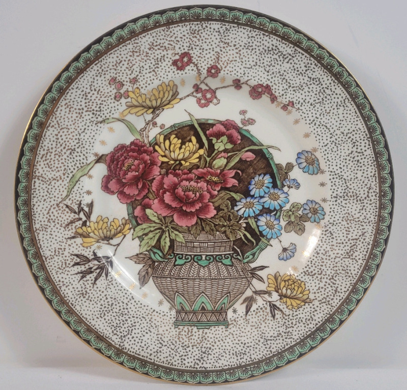 Vintage Clarice Cliff " Ophelia" Dinner Plate , measures 10 3/4" diameter . Made in England by Newport Pottery