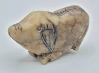 Vintage Hand Carved Jade Pig .