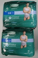 2 New Packs Size S/M Men's DEPEND Maximum High Performance Disposable Underwear - 19 per Pack (26-34" Pant Size)