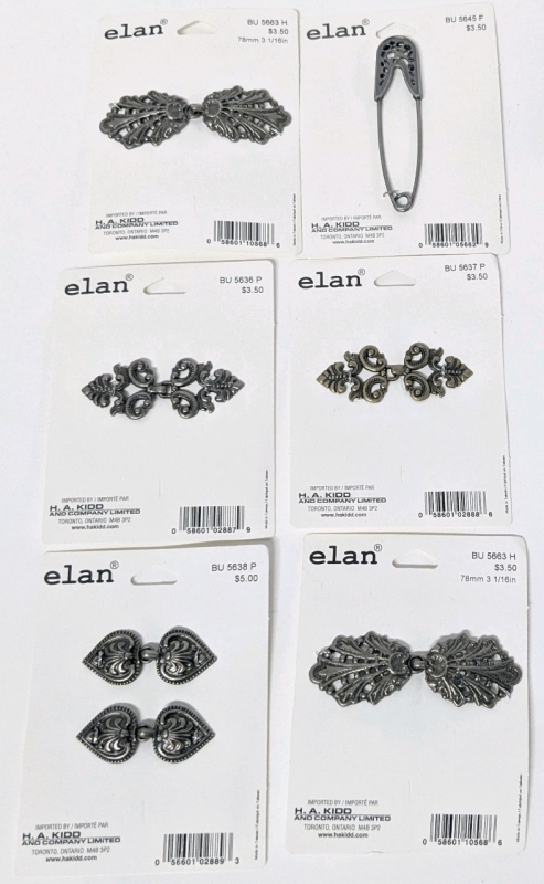 5 New ELAN Sweater Clips & Oversized Safety Pin | 3.06 - 3.25" Long