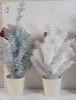 4 New Holiday Style Mini Potted Christmas Trees . Measures 19" Tall Each - 2