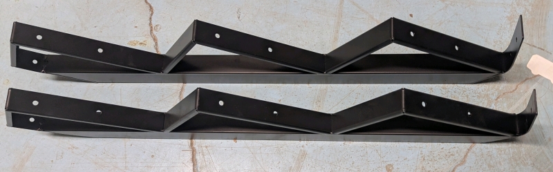 2 New: Black Aluminum Stair Stringers - Approx 37" End to End