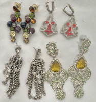 4 Pairs of Bling Statement Earrings