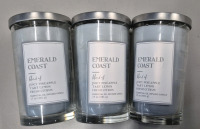 3 New Emerald Coast Scented Candles 481g